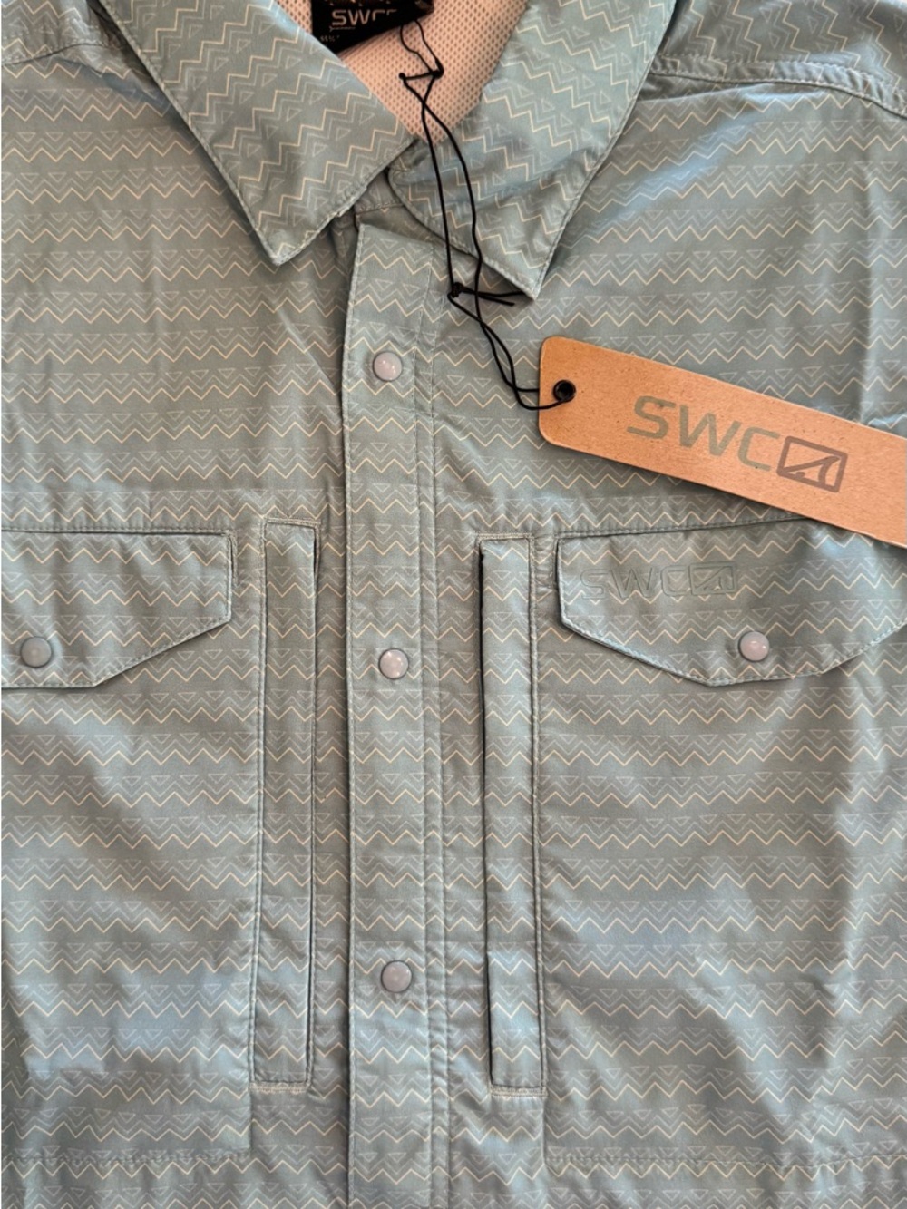 Skinny Water Culture SWC Azul Stripe Fishing Shirt S NWT Zip Pocket